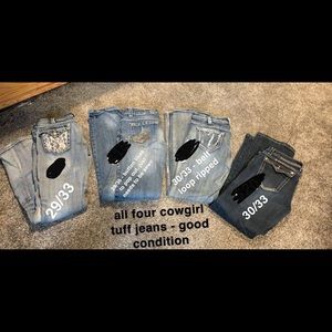 Four pairs of Cowgirl Tuff Jeans